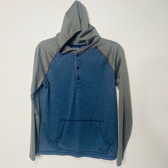 REI Blue Green Boys XL (18) Hooded Longsleeve Shirt - Picture 1 of 8